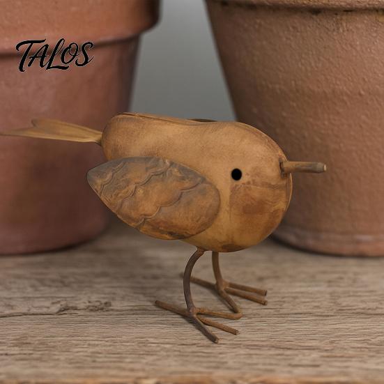 Metal Bird Figurines for Home Decor Rustic Birds Decoration, Outdoor Garden Statue Decorative Ornaments, Iron Statues Living Room Distressed Figurine