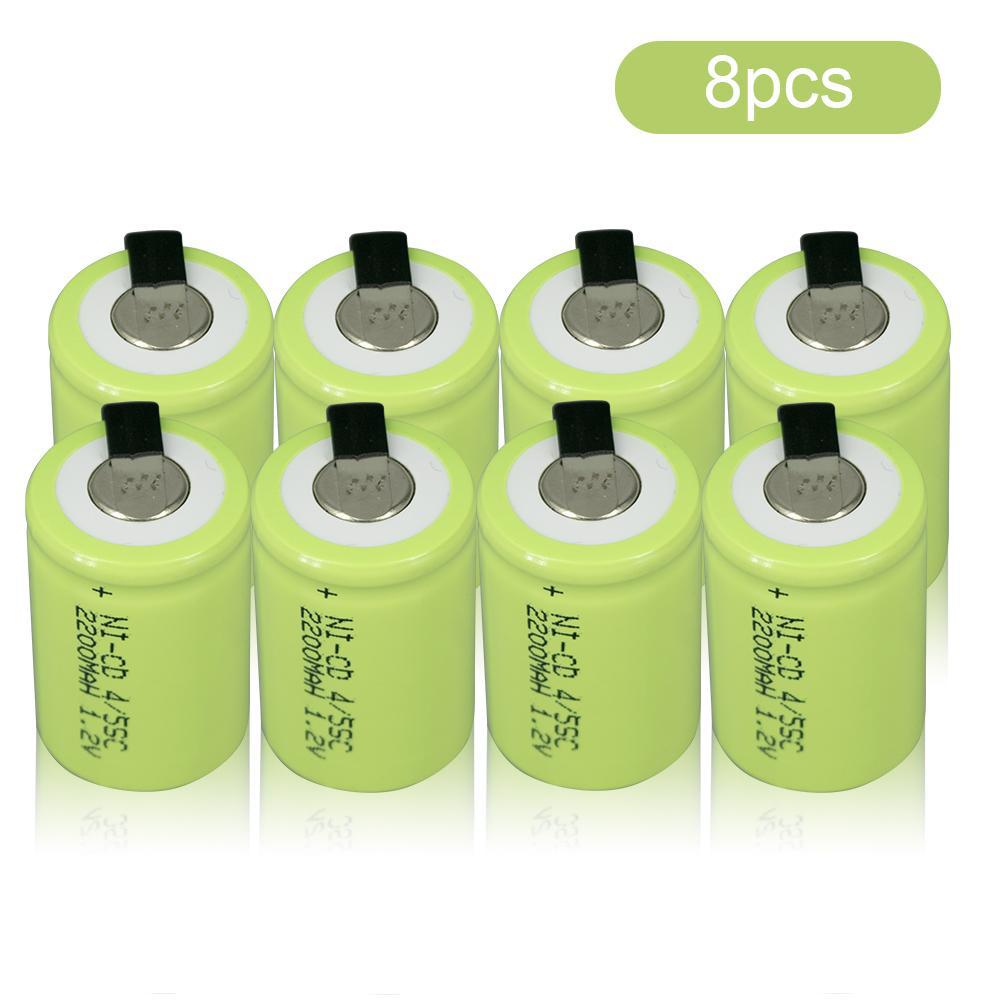 1.2V 2200mAh 4/5SC Battery 4/5 Sub C NI-CD Cell with Welding Tabs Rechargeable Battery for Screwdriver Electric Hand Drill