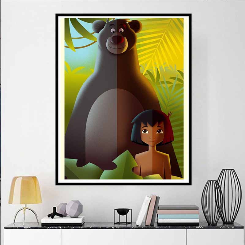 Disney Diamond Painting Artistic Illustrations of The Jungle Book Cute Cartoon Cross Stitch Set 5D DIY Home Decor