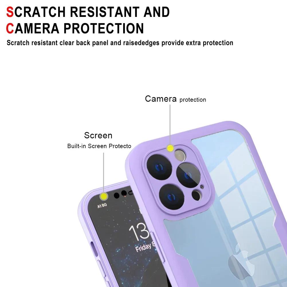 360 Degree Full Protect Liquid Silicon Case for iPhone 16 16E 15 14 13 12 11 Pro Max X XR SE Plus Shockproof Cover Screen Film