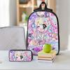 3Pcs Needy Girl Streamer Overload School bags Set for Kids Pen Bags Backpack Sets with Lunch Box For School Students Daypack