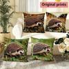 Cute Hedgehog Farmhouse Throw Pillow Covers Pattern Cushion Cover Suitable for Sofa Bedroom Car Pillow Cover