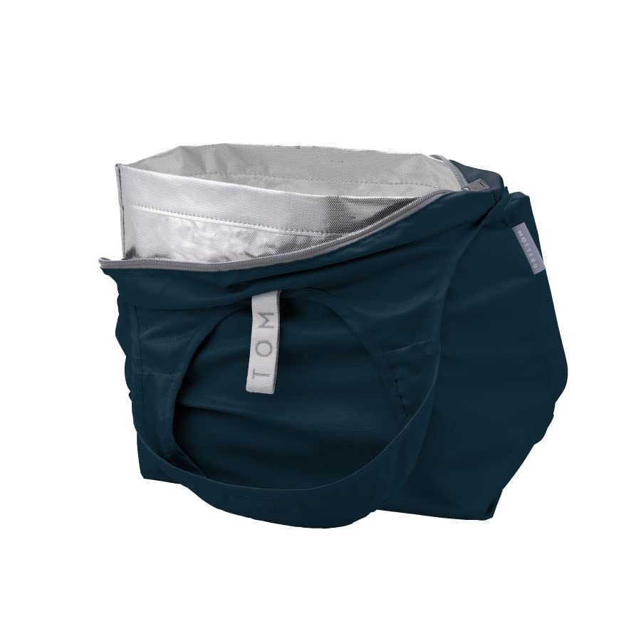 Kururito Cooler Mini Marche Bag Eco keeps things gift [MOTTERU] bag, cool, stylish, foldable, compact, cloth, cute, outdoor, (navy)