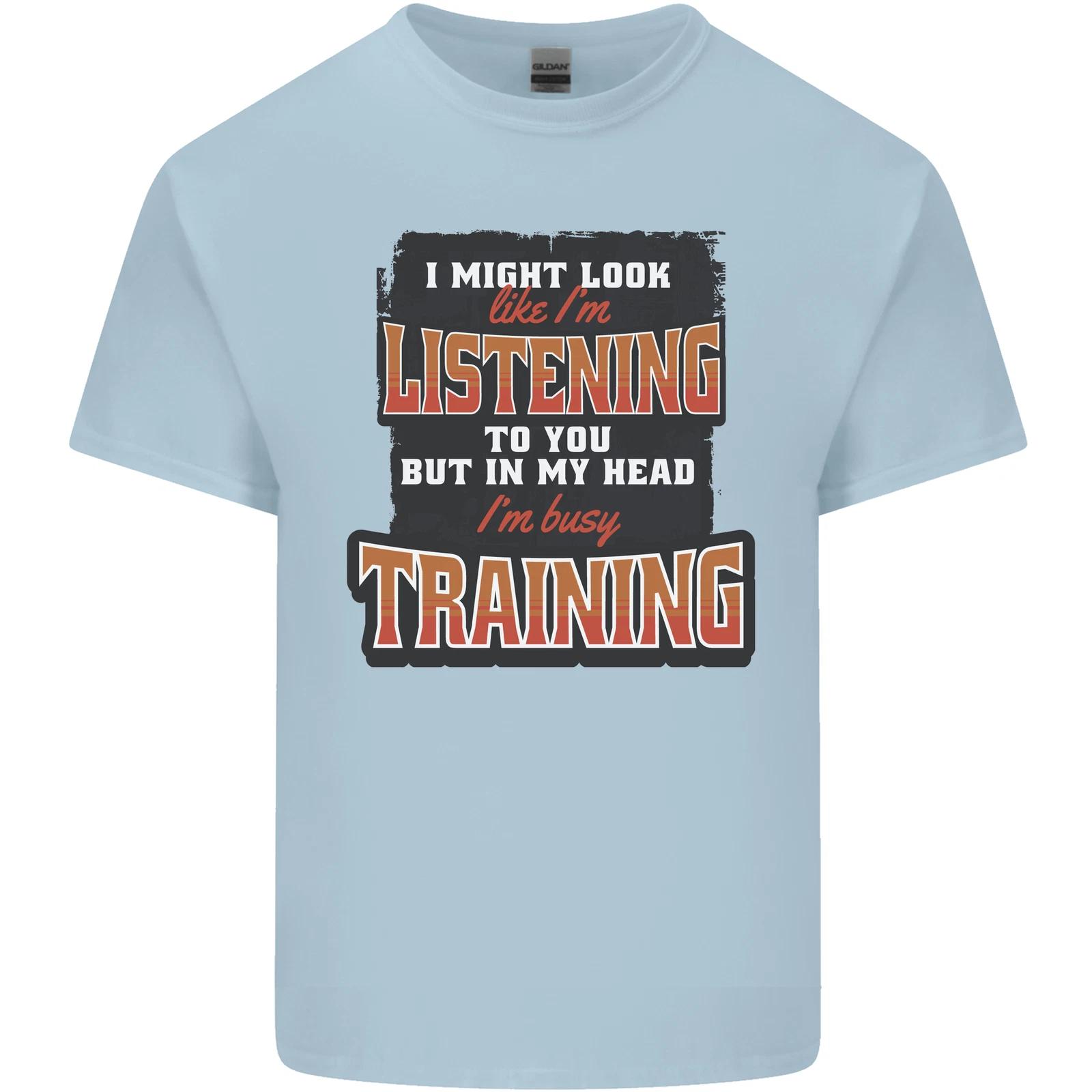 In My Head I m Busy Training Gym Bodybuilding Kids T-Shirt Childrens XL