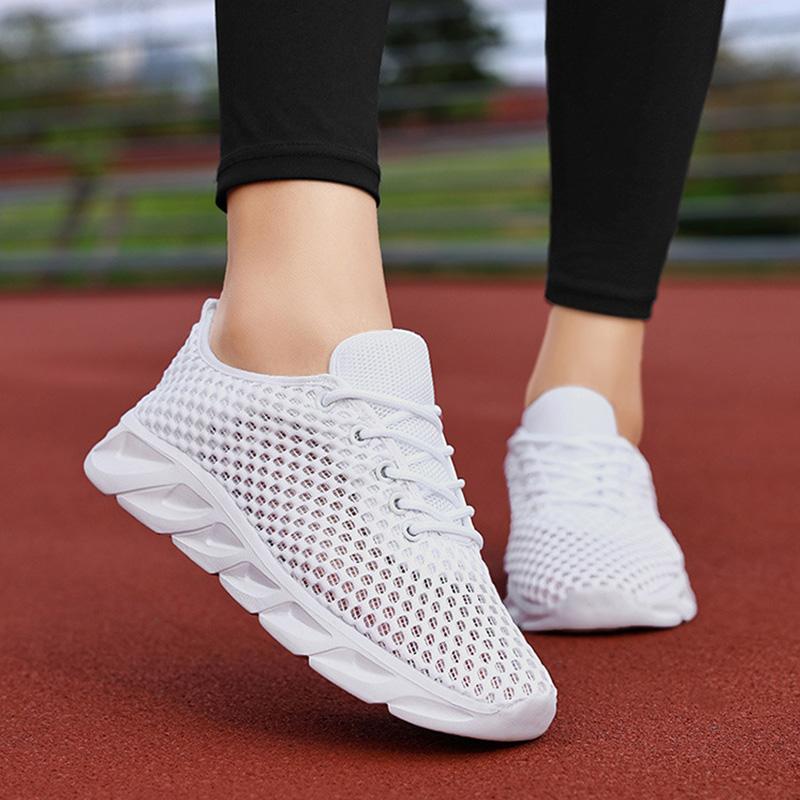 Women Leather Dance Shoes Soft Soled Middle Top Practice Dance Shoes Jazz Dance Shoes Dance Mesh Sneakers