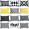 Nordic Simple Single-sided Black and White Yellow Bed Back Waist Pillow Office Sofa Cushion Rectangular Pillowcase