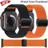 Nylon Loop Strap For Apple Watch Ultra 3/2/1 49mm 11 10 46mm 42mm Magnetic Bracelet iWatch 9 8 7 6 5 4 SE 45mm 44mm 41/40mm Band