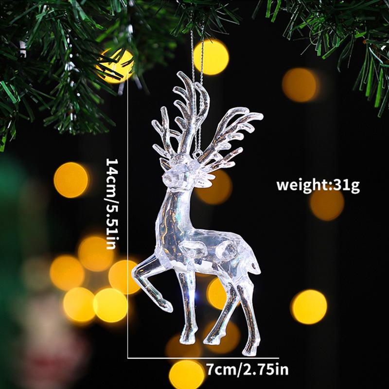 Christmas Xmas Tree Decoration Creative DIY Acrylic Hanging Ornaments Pendants Snowflake Snowman