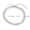 Waterproof NK Link Bracelet Stainless Steel Silver Gold Non-tarnish Curb Chain Bangle Hip Hop Punk Jewelry for Men