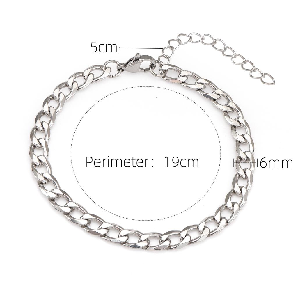 Waterproof NK Link Bracelet Stainless Steel Silver Gold Non-tarnish Curb Chain Bangle Hip Hop Punk Jewelry for Men