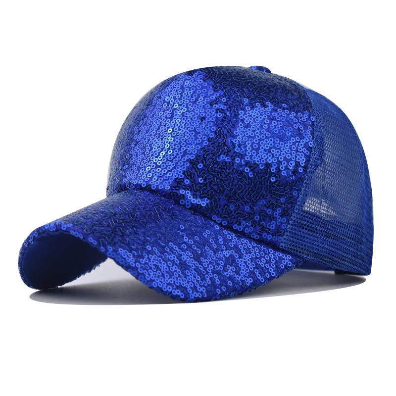 

Baseball Breathable Cap Sequin Mesh Cap Sun Protection And Sunshade Cotton Cap синий