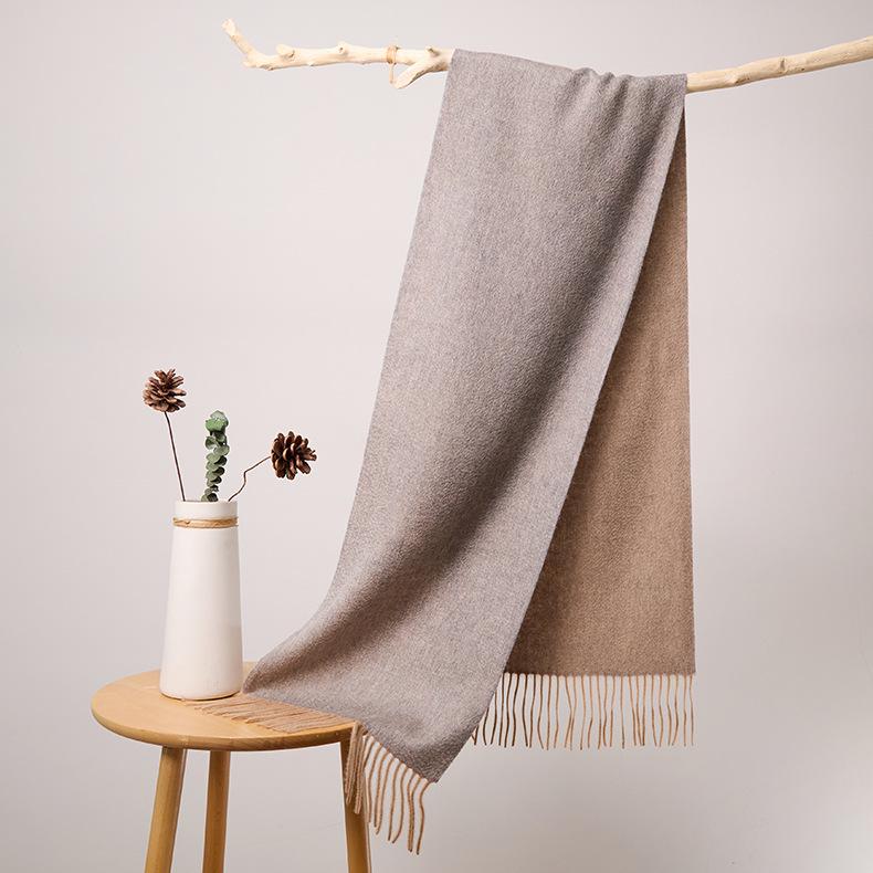 

Унисекс кашемировый шарф: Двусторонний дизайн с волнообразным узором, теплая манишка для зимы.