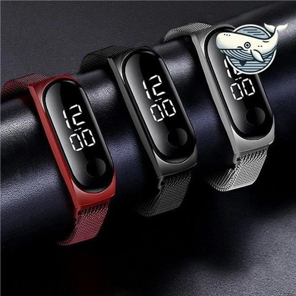 Sports metal wristwatch waterproof LED digital watch metal watch wristwatch LED watch unisex watch waterproof watch Rose gold