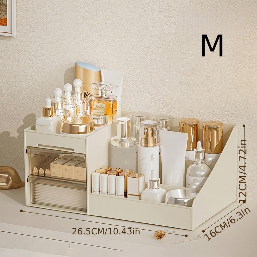 Makeup Organizer with Drawers, Cosmetic Storage for Dresser Vanity and Bathroom Countertop, Beauty Holder for Lipstick Brush