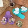 Summer Butterfly Orchid Flip Flops, Women's Sweet Vacation Style, Seaside Beach Sandals, Flip Flops, Flip Flops for Wearing Flat Shoes On The Outside