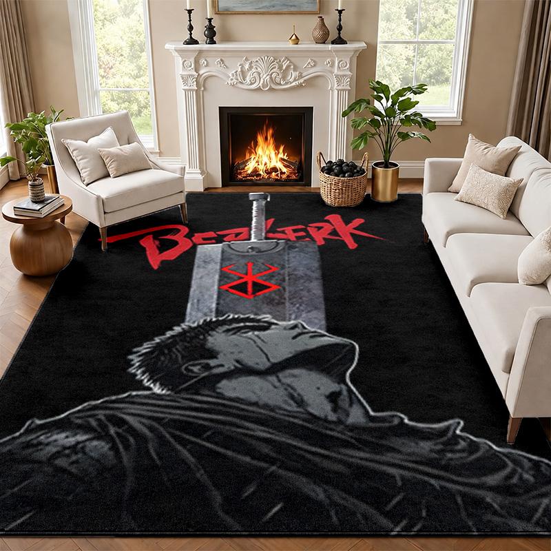 Tappetino Berserk per Porta d'Ingresso per Soggiorno o Camera da Letto Tappetino Protettivo Sotto Sedia Decorazione Ufficio Regalo di Natale Regalo di Compleanno