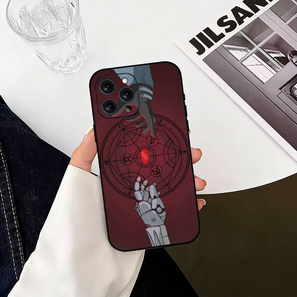 Edward Elric Fullmetal Alchemist Anime Phone Case For iPhone 17, 16,15,14,13,12,11 Plus,Pro Max, Others Soft Black Cover