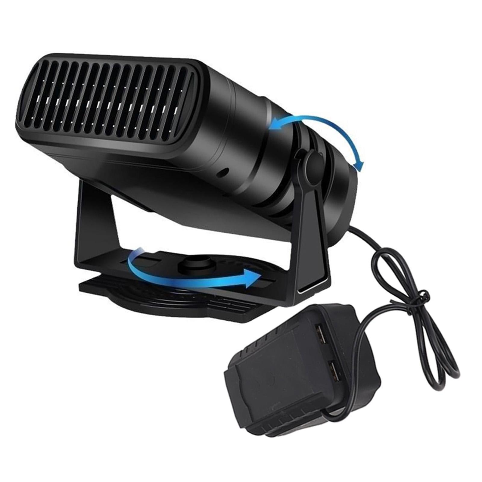 

Electric Car Heater Air Cooler Fan Portable Demister Defroster Heating Fan 200W Dryer Windshield Defogging Accessroies чёрный
