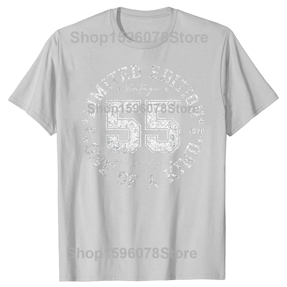 55th 55 Years Old Birthday Adult T Shirts Cotton Streetwear Short Sleeve Gifts Mens Clothing Casual Loose Oversized T Shirt
