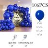 106PCS Royal Blue Balloons Garland Blue Balloon Arch Kit Graduation Wedding Anniversary Baby Shower Birthday Party Decoration