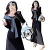 Autumn/Winter French Maternity Slim Fit Mid-Length Dress - Soft, Stylish, Comfortable, Stomach-Friendly.