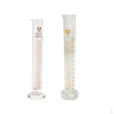 2pcs Glass Cylinder/Beaker/Conical Measuring for