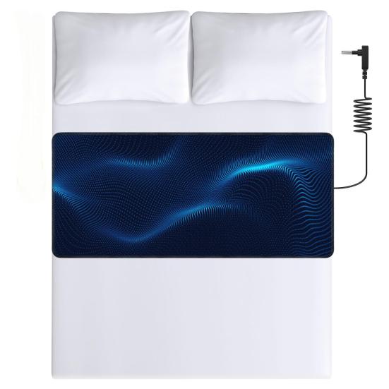 Tapis de mise à la terre avec cordon de mise à la terre Coussin de mise à la terre sur le lit Feuille conductrice de thérapie mise à la terre pour un meilleur sommeil Réduction de l'anxiété Soulagement de la douleur