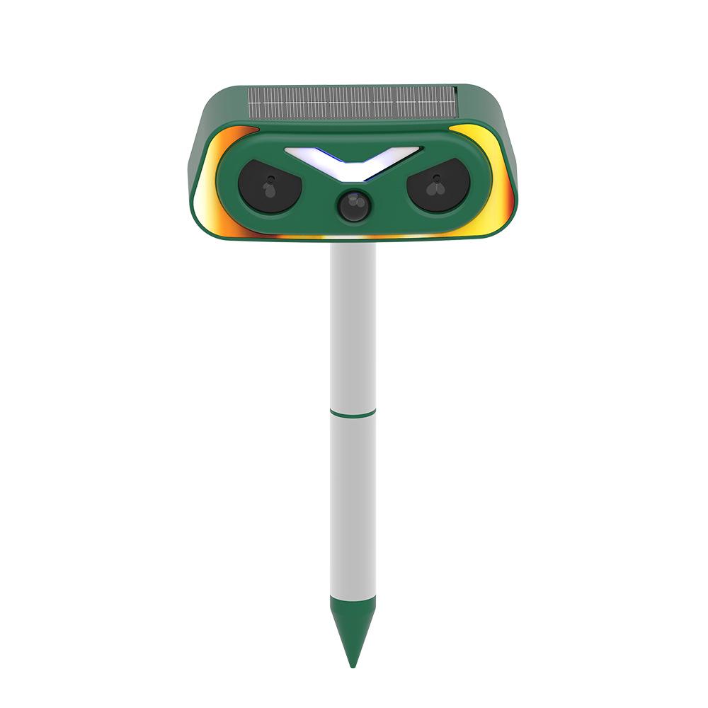 Flashing Ultrasonic Bird Repellent, Upgraded Flame Lamp Animal Repellent, Solar Powered Rodent Repellent