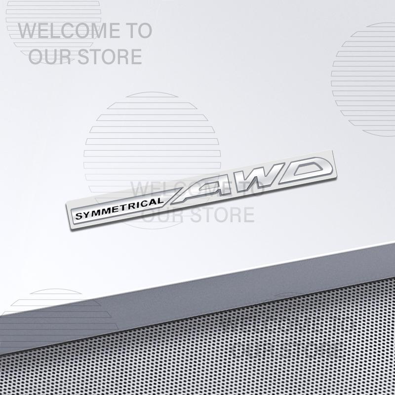 Car Decor Metal SYMMETRICAL AWD Letter Emblem 3D Sticker For Subaru Forester Leone Impreza Legacy Outback Tail Rear Trunk Decals EP1