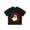 Christmas T-Shirt Black Santa Claus with Sunglasses and Stars Merry Christmas Print for Holiday Party