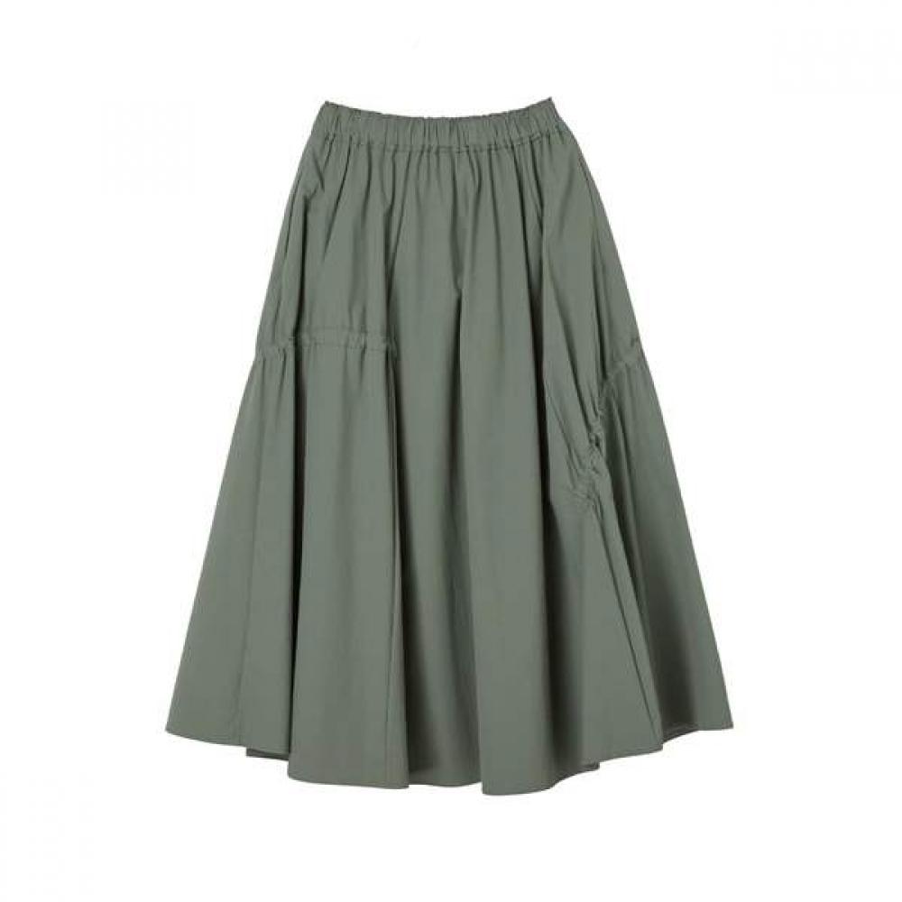 Lap Binding Long Shirring Skirt As2ws461
