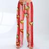 Damen Pyjamahose Nachtwäsche Lässige Hose mit Kordelzug und elastischer Taille Bequeme gerade lockere Yogahose