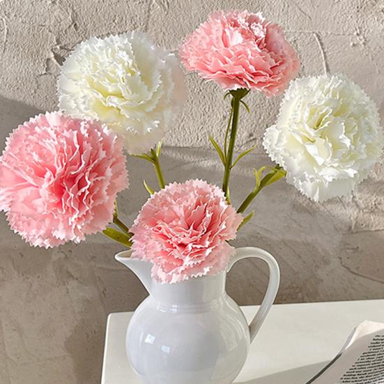 Artificial Carnations, Soft Realistic Faux Blooms, Pastoral Style Floral Arrangement, for Home Wedding Party