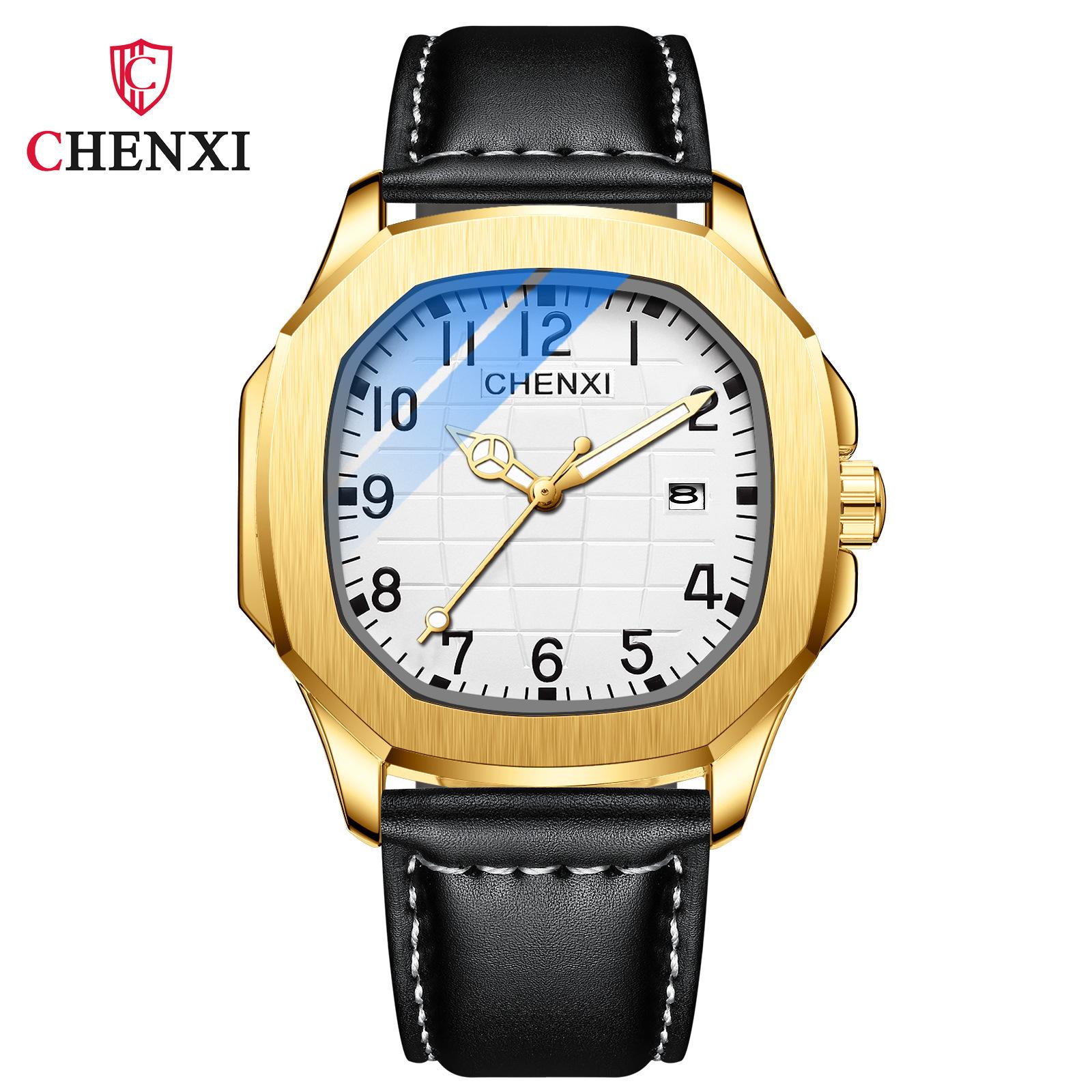 

Chenxi High-End Business Watch, Genuine Leather Watch, Men S Waterproof Luminous Quartz Watch