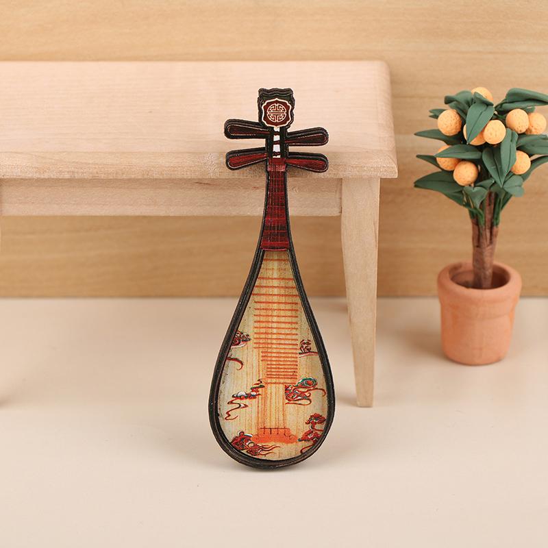 

1/12 кукольный домик Пипа Гучжэн Гуцинь модель кукольного домика национальный музыкальный инструмент украшение кукольный домик ремесло орнамент