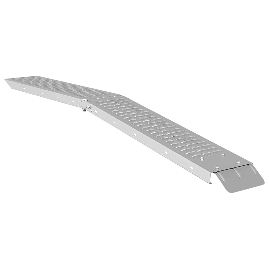 Folding Ramp 200 Kg Per Ramp Silver 186 X 23 X 4.5 Cm
