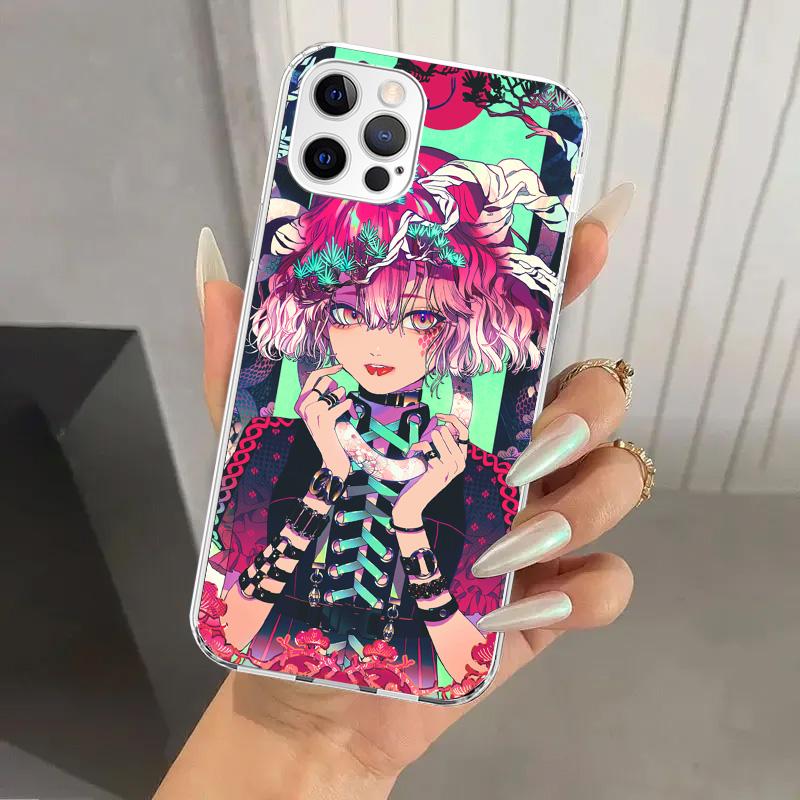 Japanese Style Anime Girl Phone Case for Iphone 17 Air 16 15 Plus 14 13 Mini 12 11 Pro Max 16E 7 8 SE 2020 Soft Funda Print Shel