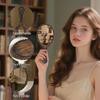 Portable Retro Makeup Mirror for Women - High-End Handheld Design, Ideal for Home or Travel