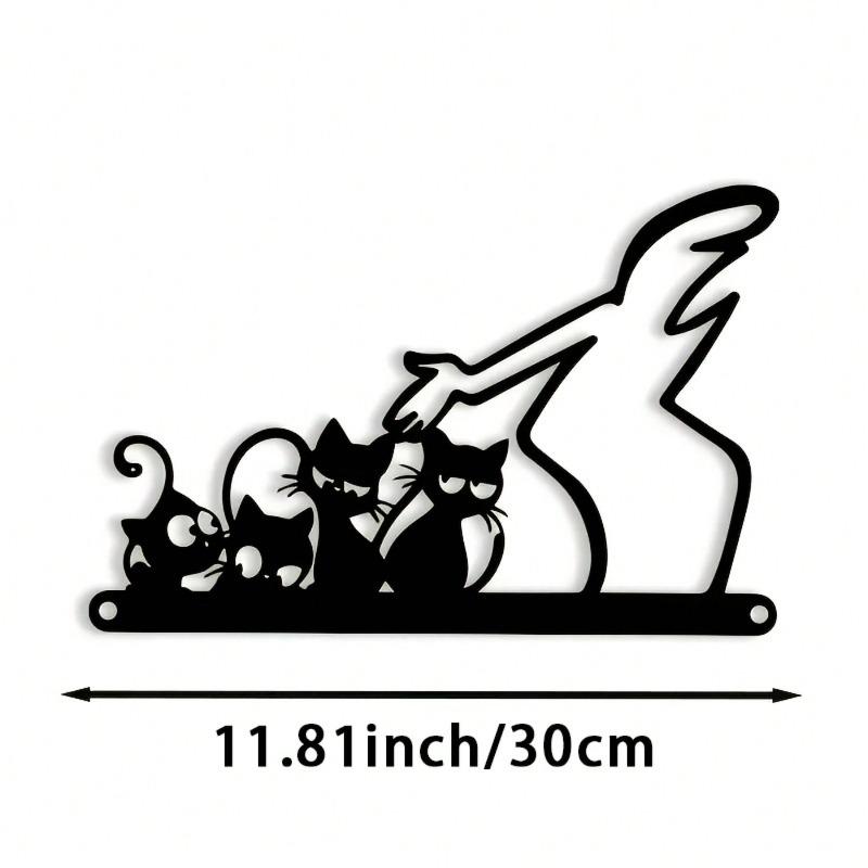 Minimalist Cat Metal Wall Art Whimsical Iron Decor Gift for Cat Lovers Mothers Day Birthday разноцветный