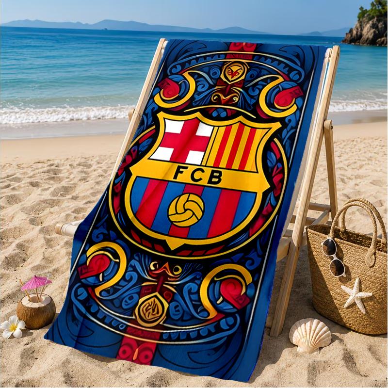 Fcb Team Football Club Beach Towel, Microfiber Beach Towel, Perfect For Pool, Beach, Travel, Home Decor Beach Party Fan Gifts