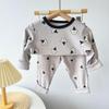 Tagless Kids' Long Johns & Tops Autumn Pajama Set, Class A Cotton, Brushed, for Boys & Girls, Home Wear, Spring/Fall Long Sleeve.
