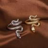 Original 925 Sterling Silver Gold Snake Rings For Women Counple Wedding Engagement Silver Women's Vintage Ring Fine Jewelry