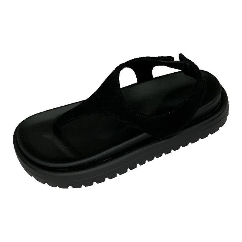 Retro Fashion Simple Versatile Outer Wear Flip-flops Women's Summer New Thin and Heightened Muffin Thick Bottom Cool Slippers