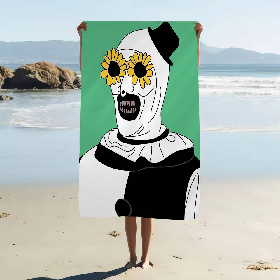 Terrifier 2 Horror Movie Microfiber Beach Towel Absorbent Quick Dry Soft Yoga Swimming Resort Mountain Climbing Towel