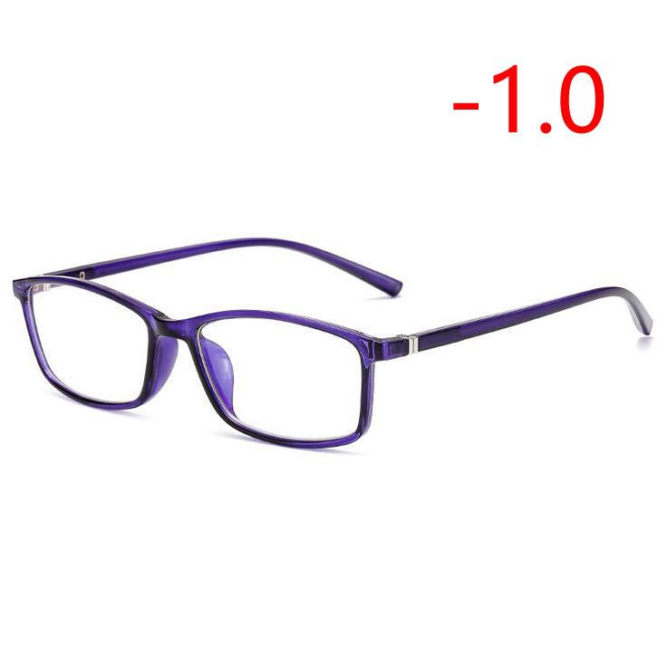 TR90 Square Myopia Glasses -1 0 To -6 0 Prescription Eyewear Unisex Blue Red Transparent Black Frame Lightweight Durable
