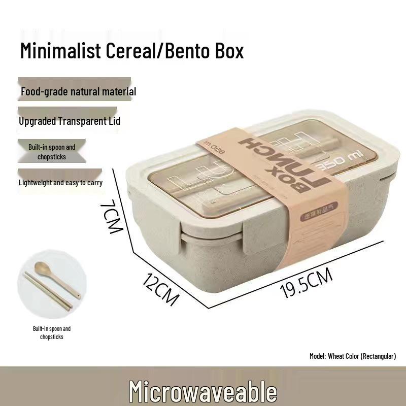 Wheat Straw Microwaveable Divided Bento Lunch Box