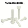 1-50 Stück Weiße Nylon-Kunststoff-isolierte Sechskantkopf-Schraube M3-M12 6-100mm Außensechskantbolzen für elektrische Isolierung