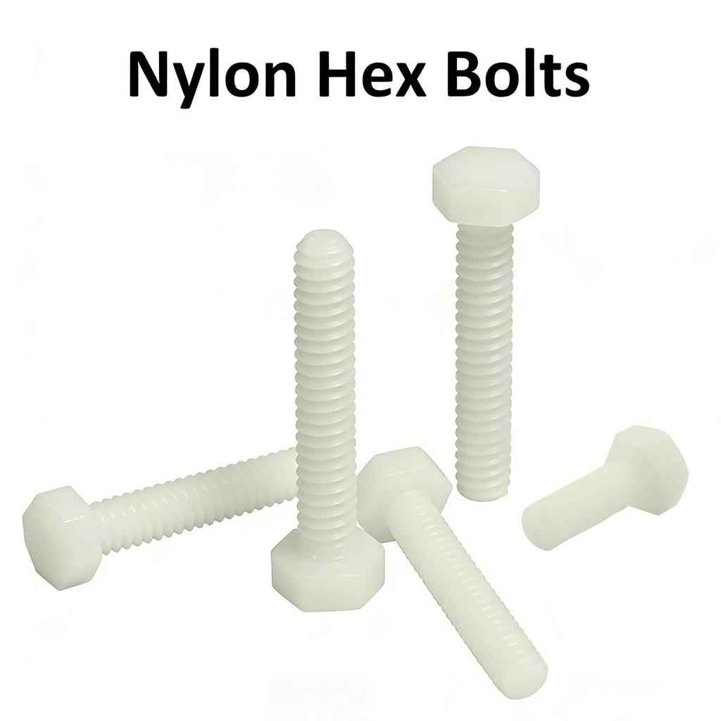 1-50 Stück Weiße Nylon-Kunststoff-isolierte Sechskantkopf-Schraube M3-M12 6-100mm Außensechskantbolzen für elektrische Isolierung
