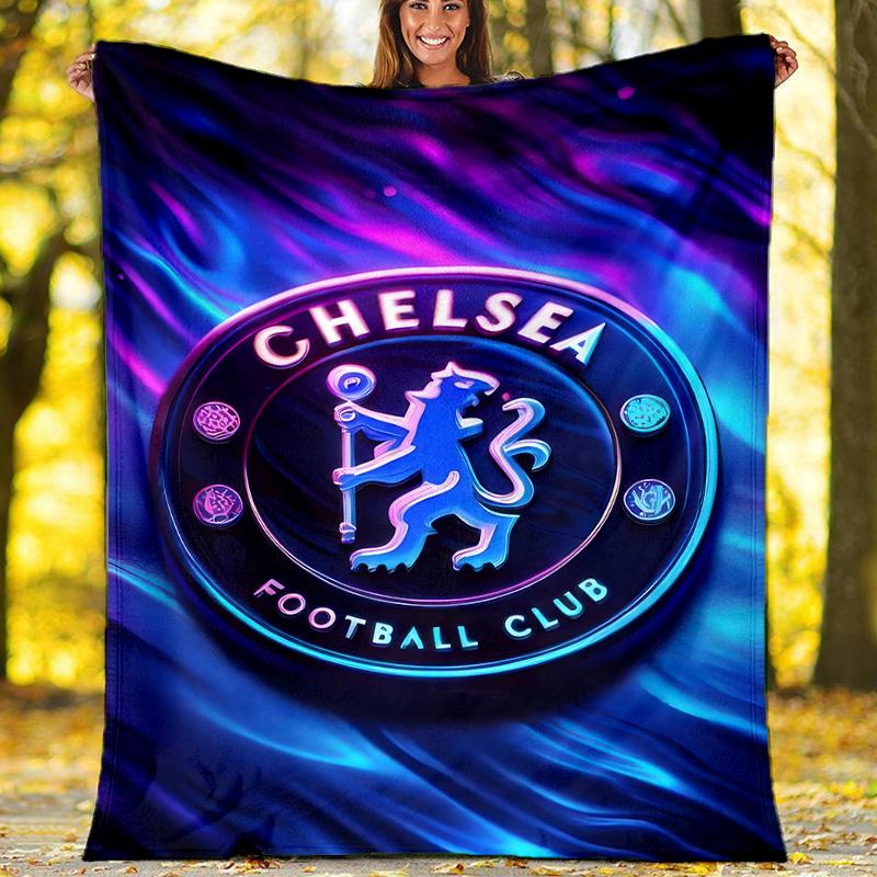 1pc C-Chelsea Theme Blanket - Digital Print, Polyester, Cozy for All Seasons, Perfect for Outdoor, and Travel
