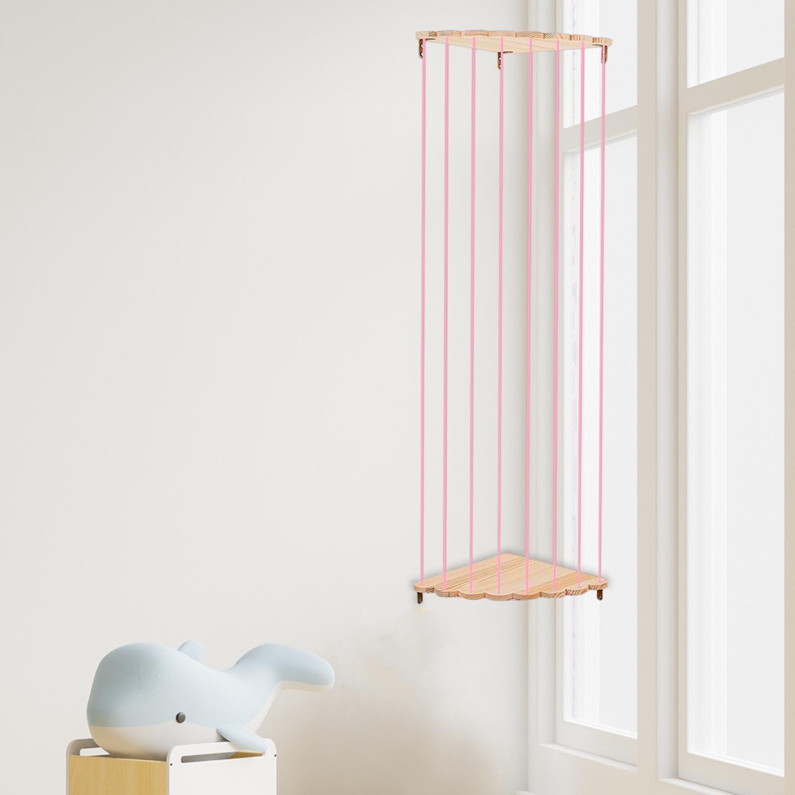 

Wood Corner Plush Toys Holder Toy Storage Organizer Large Capacity Wall Hanging Storage for Dorm Living Room Nursery Playroom розовый